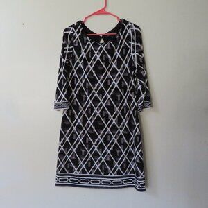 Black & White Geometric Dress WHBM size M